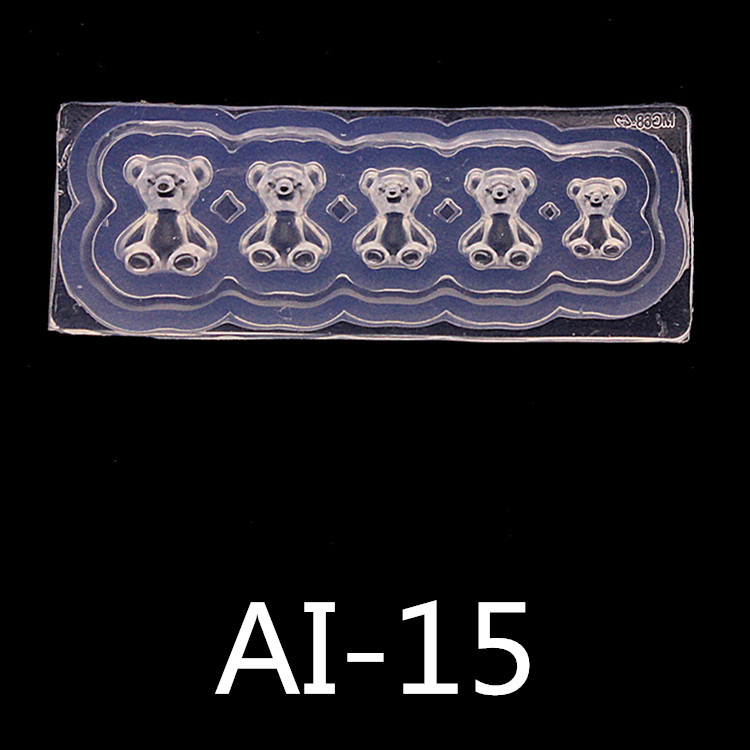 Bear Ai-15new pattern manicure Carving mould Cartoon Mickey head Mickey Mouse Bear nail decorate Soft candy silica gel Abrasives love