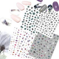 Nail art 3D ultra-thin adhesive sticker Japanese magazine New Flower watercolor flower phototherapy nail ornament decal