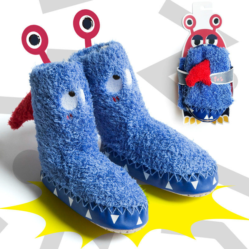 Baby shoes and socks cartoon wool yarn baby soft bottom non-slip leather bottom toddler dispensing 0-3 years old children's floor spring and autumn