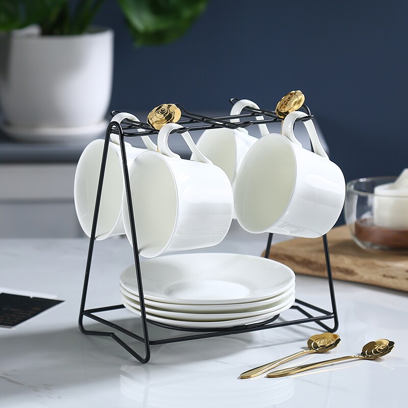 Ceramic coffee cup dish European style home modern living room coffee table tea set water cup set simple creative small luxury