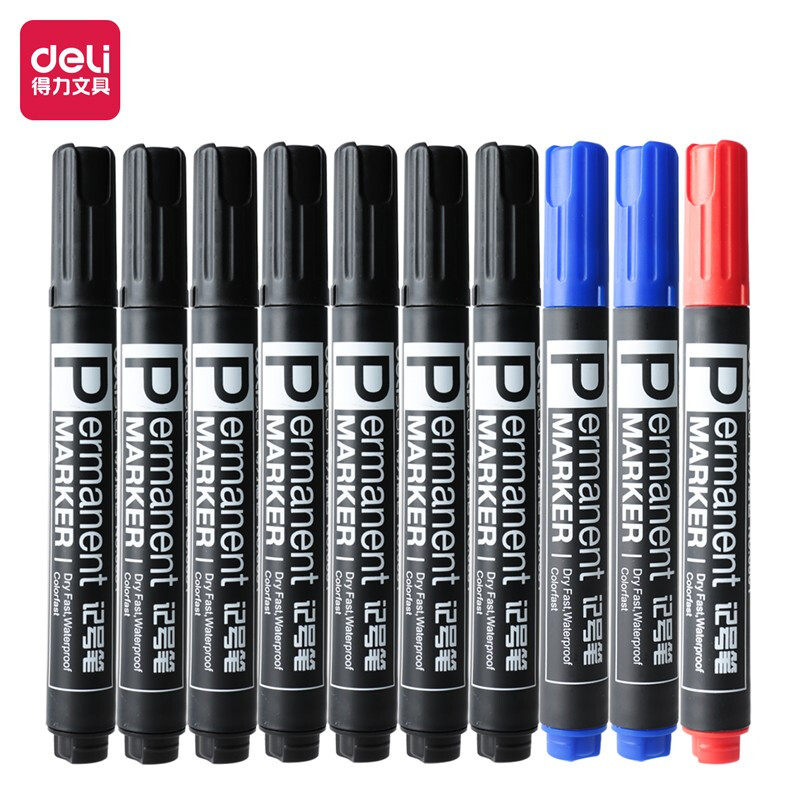 Deli big head oil pen mark 6881 marker black thick head note express graffiti pen writing tool