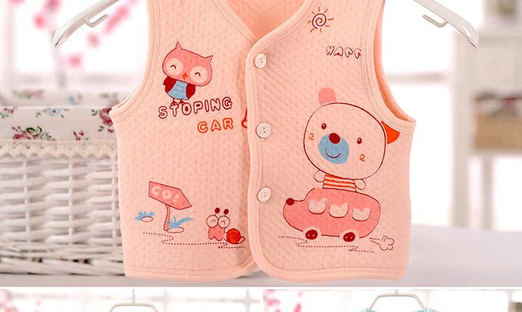 Mùa xuân và mùa thu bé vest nam giới và phụ nữ bé cotton phần mỏng dày quần áo trẻ em không tay vest vest mua 2 tặng 1 miễn phí