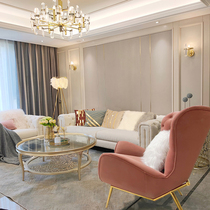 Italian light luxury postmodern minimalist luxury living room fabric large and small apartment technology cloth leather wabi-sabi sofa combination