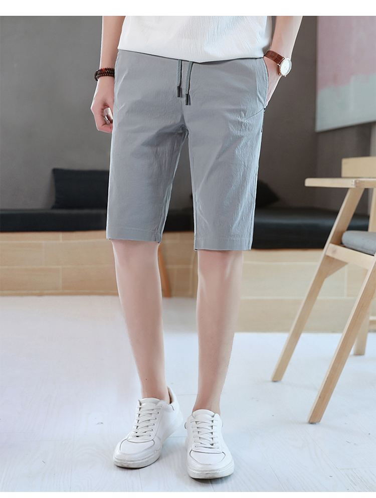 Quần short nam giản dị cắt quần quần năm quần quần cotton thoáng khí cotton và vải lanh mùa hè quần nam mùa hè thủy triều - Quần short sịp nam