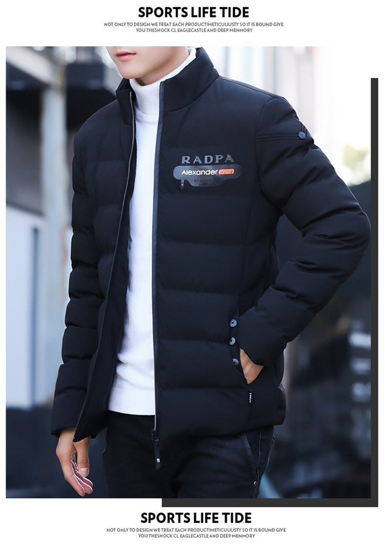 Áo khoác đứng nam mùa đông cộng với áo nhung dày ấm áp áo khoác cotton mùa đông chăn bông sinh viên Hàn Quốc xu hướng đẹp trai áo phao nam hàn quốc