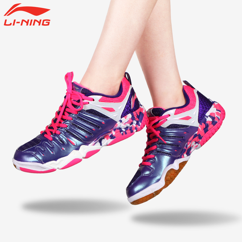 Li Ning Badminton Shoes Women's Professional Officer Net Flagship Shock Absorbing Super Light Training Breathable Sneaker Women Summer