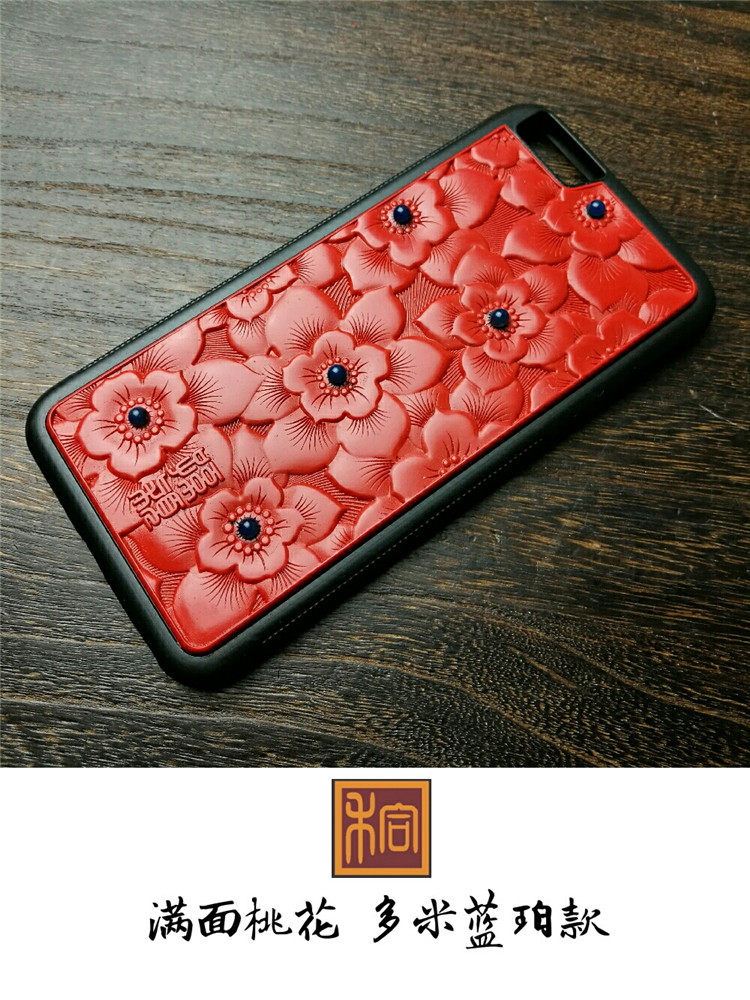 Large paint sculpture red full face peach baskettle mobile phone protective shell iPhone 6 6s 7 8Plus X