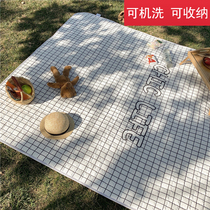  Outdoor outing picnic mat Oxford cloth portable waterproof thickening increase ins wind spring outing mat net red with the same lawn