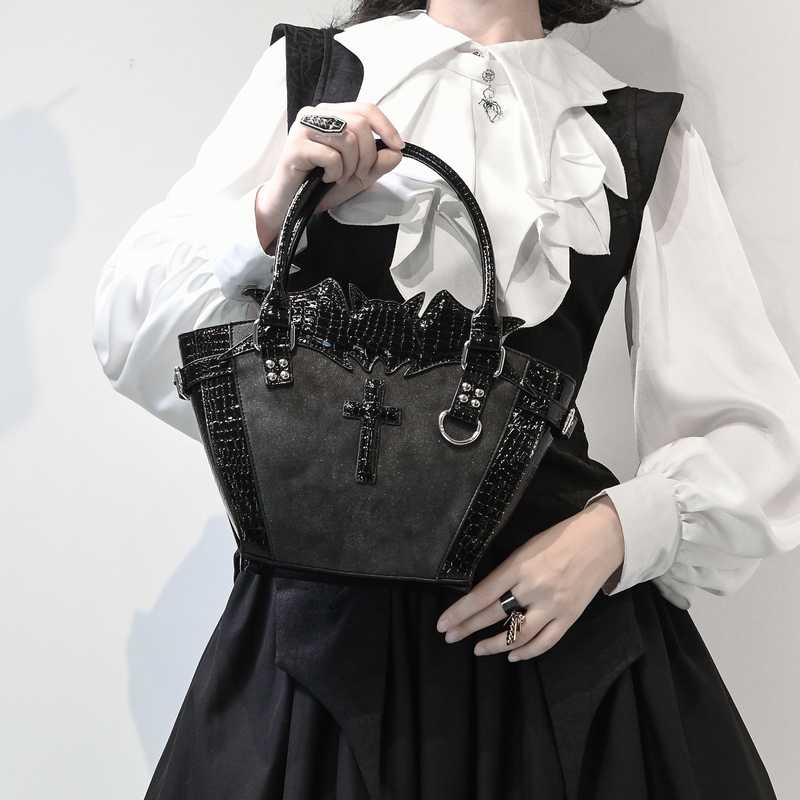 2025 Fall Night Cross Bat Gothic Subculture Lolita Handbag Crossbody Bag Y2K Bat Dark Style