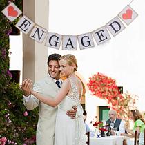 European and American hot sale wedding engagement dessert table decoration Engaged wedding party letters pull flowers and flags