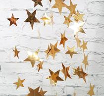 Graduation mirror reflective sequins stars wedding party bachelor party birthday birthday decoration string flag pull flower