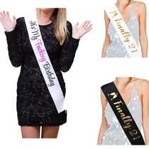 European and American adult male and female birthday shoulder strap birthday sash 16 18 21th birthday party etiquette strap