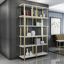 Modern simple wrought iron multi-storey bookshelf Floor-to-ceiling office against the wall metal bookcase shelf light luxury display shelf