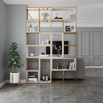 Living room into the wrought iron partition shelf Nordic entrance floor-to-ceiling bookshelf dining room office milk tea shop lattice shelf
