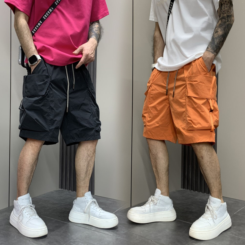 Men's Trendy Three-Dimensional Pocket Cargo Shorts, New Summer Breathable Quick-Dry Loose-Fitting Knee-Length Straight-Leg Pants ins
