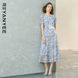 Yanyu french retro floral dress for women