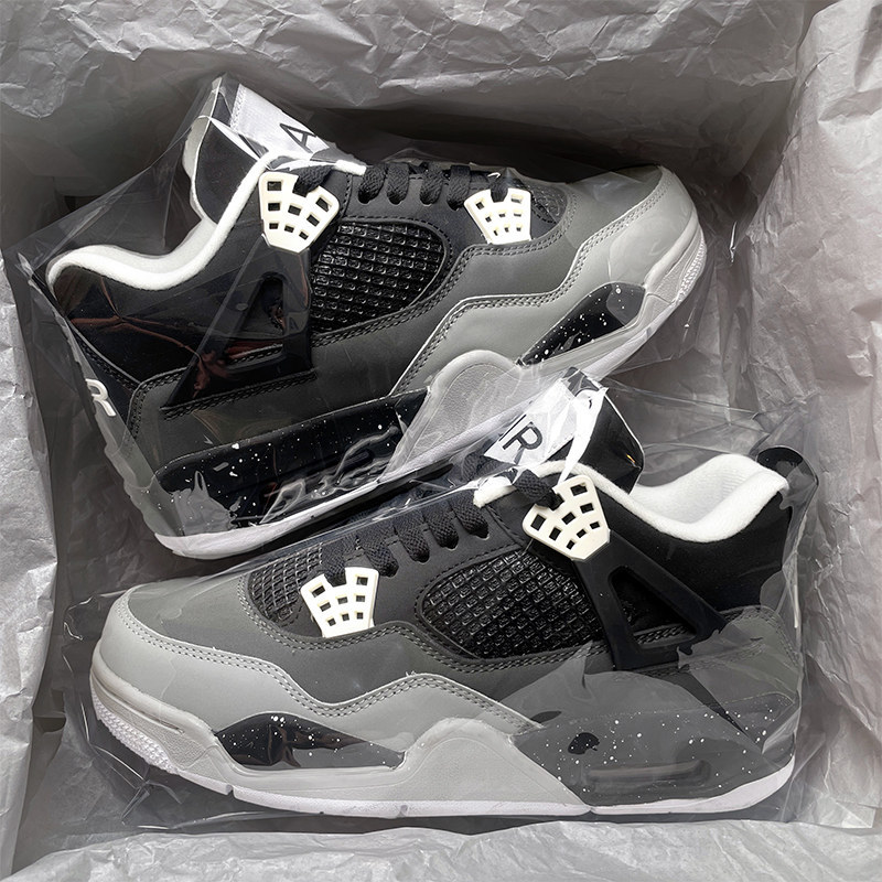 Putian Official Website Genuine Inspected Version Aj4 Fear Men's Shoes 2025 New Model Basketball Sports Casual High-Top Sneakers