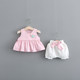 Girl baby shorts suit little girl newborn child two-piece set 12 months baby clothes 1 foreign style summer dress 3 years old