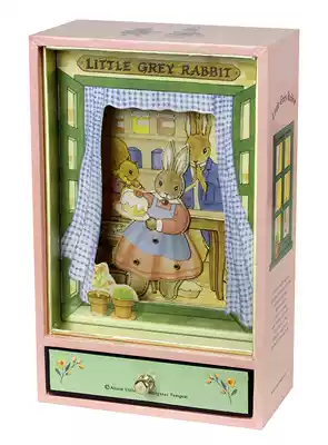 Spot) French trousselier nostalgic retro music Box Collector's Edition rabbit paper Music Box storage box ornaments