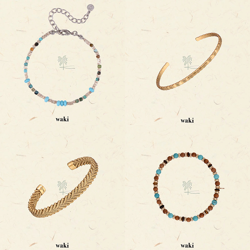 Waki Retro Beaded Vacation Style Bracelet Blue Dream Island/Bali Morning Light/Bali Dusk/Textured Woven Bracelet Waki Retro Beaded Vacation Style Bracelet Blue Dream Island/Bali Morning Light/Bali Dusk/Textured Woven Bracelet