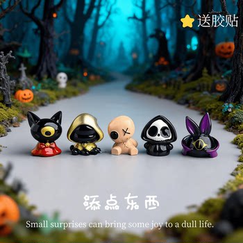 Dark Demon Cat Desktop Computer Workstation Mood-Stabilizing Stress-Relief Ornament Car Dashboard Computer Decoration for Women