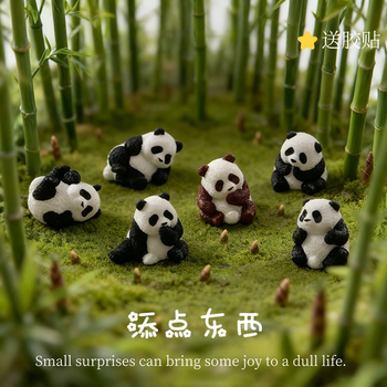 Cute Panda Desktop Decoration for Mood Stabilization, Healing, and Stress Relief; Suitable for Car Dashboard and Computer Screen Decoration