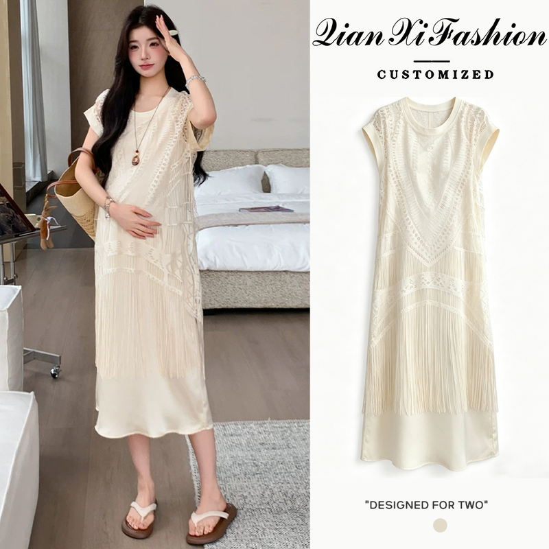 Maternity Wear Summer Dress 2026 New Style Dress for Pregnant Mothers, French Style, Fashionable, Loose-Fitting, Patchwork Summer Long Dress Maternity Wear Summer Dress 2026 New Style Dress for Pregnant Mothers, French Style, Fashionable, Loose-Fitting, Patchwork Summer Long Dress