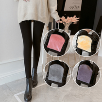 Pregnant womens pantyhose autumn and winter thickened velvet leggings pantyhose step on the feet to support the abdomen adjustable autumn and winter versatile socks