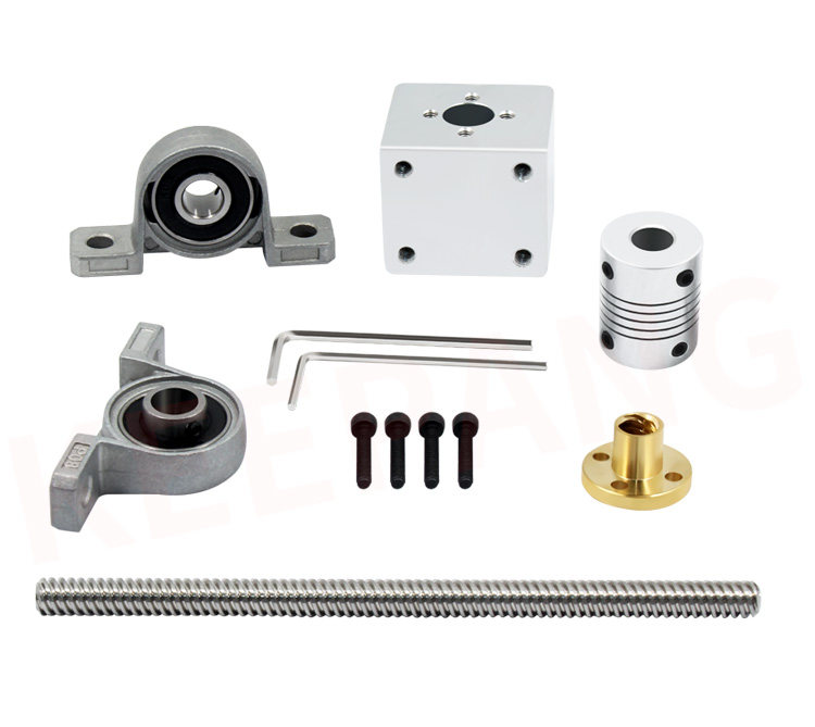 Винты 优质3d打印机配件t8丝杆步进电机丝杆套装+螺母座螺母直径导程8mm