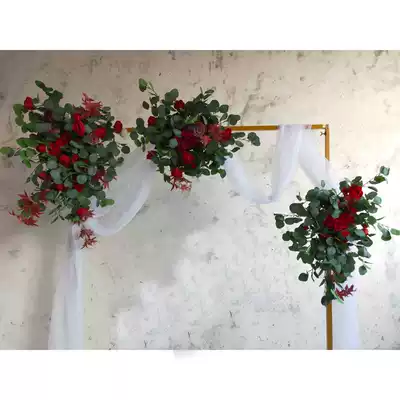 Simulation rose Maple Leaf retro style arches floral wedding decoration wedding props simulation flower row shop decoration