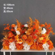 Rural wedding celebration site layout road guide Flower Ball simulation flower material Chinese wedding stage decoration flower