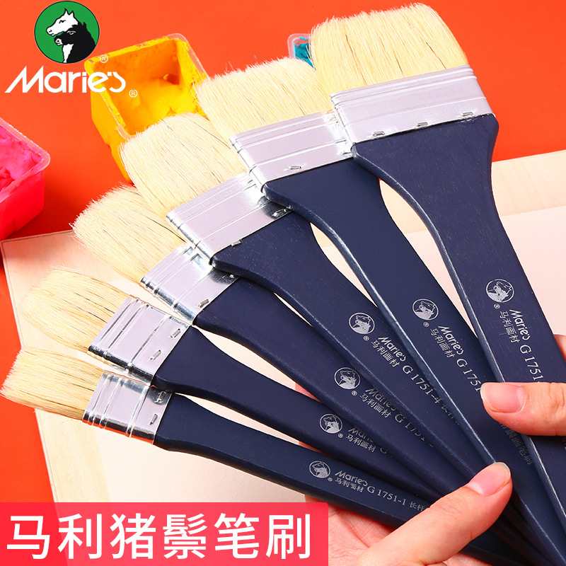 Marley G1751 long pole pig mane brush brush propylene oil painting painting wall painted water powder painting pen brush single branch