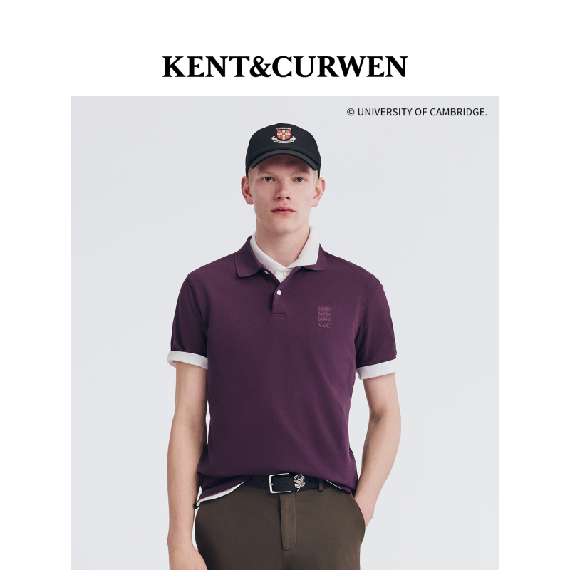 [Celebrity Style] Kent&Curwen Summer Men's Three Lions Shell Button Pure Cotton Short Sleeve Polo Shirt
