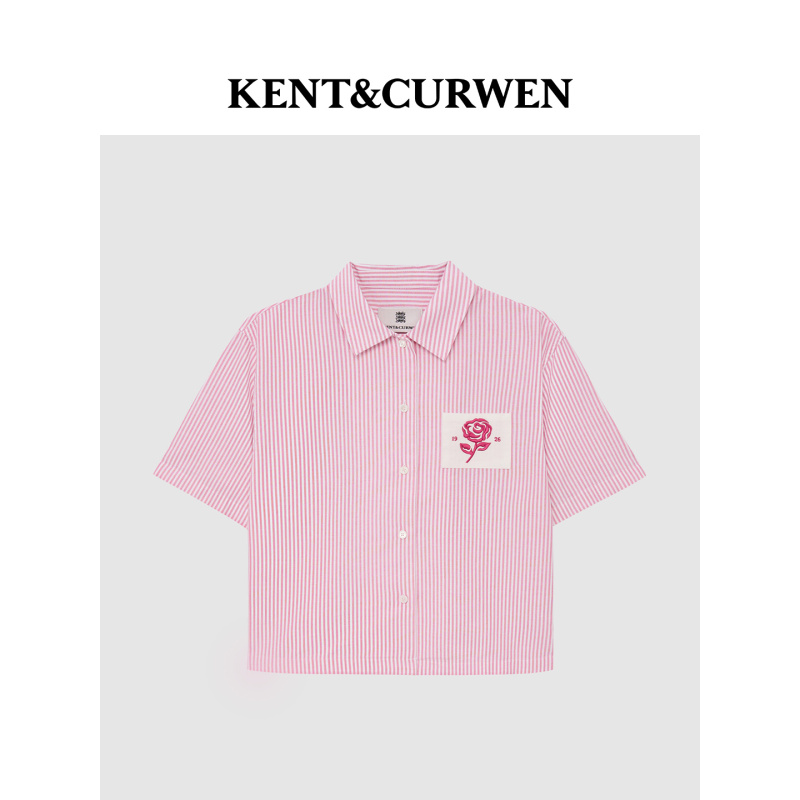 [Same Style as Liu Yuxin] Kent&Curwen 26 Spring and Summer New Women's Rose Pure Cotton Shirt