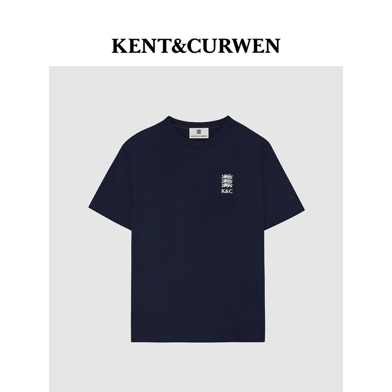 [Same Style as Liu Yuxin] Kent&Curwen 26 Summer Men's Three Lions Series Pure Cotton Right-Shoulder Short-Sleeved T-Shirt