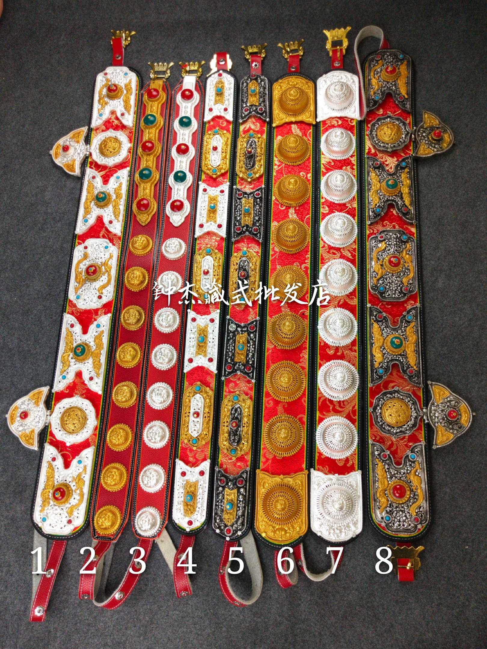 Tibetan-style wearing Tibetan-style Tibetan clothing performance men's and women's belt white copper silver-plated pure handmade belt Tibetan ornaments ethnic accessories