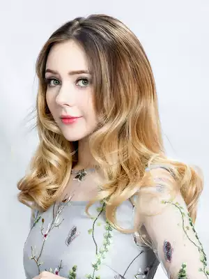 Wig film female long hair long curly hair big waves net red cute one-piece seamless natural fluffy realistic hair extension film