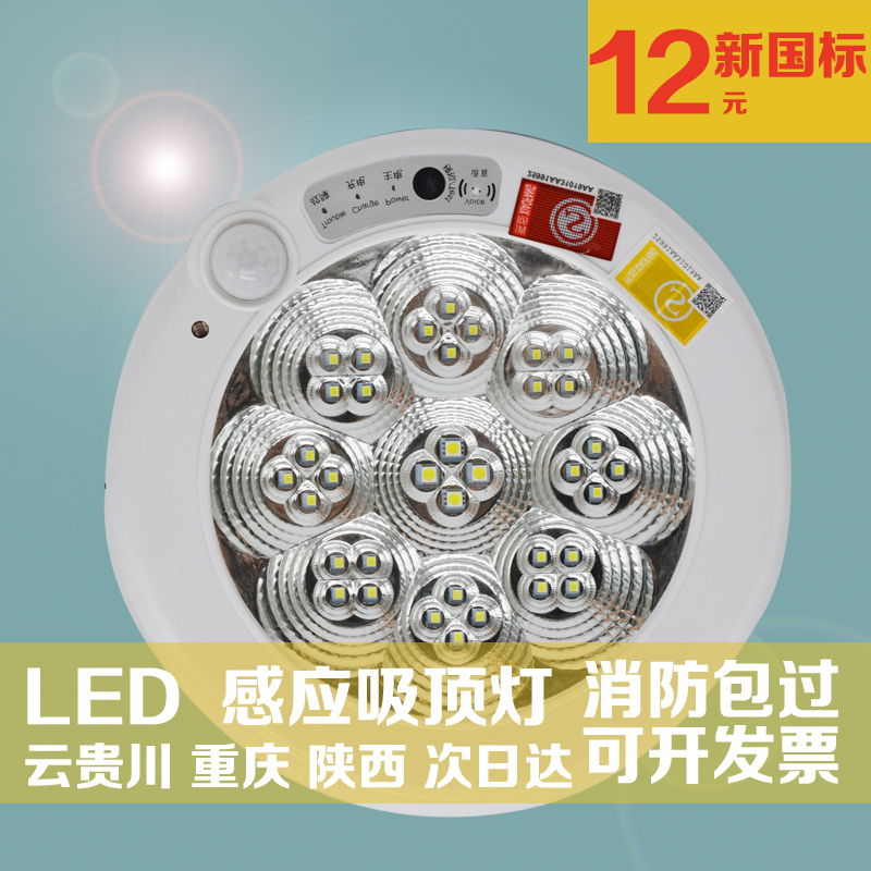 New national standard emergency ceiling light corridor aisle fire emergency light led human body induction light sound and light control emergency light