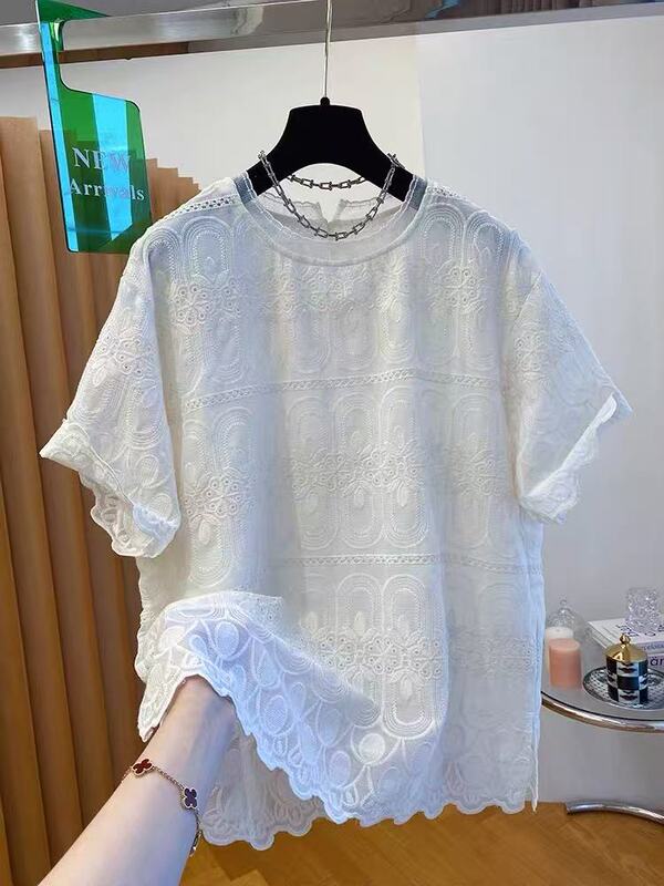 6.14 Summer New Arrivals, the Actual Product Is Absolutely Beautiful~ Lightweight Top with Three-Dimensional Cotton Thread Design, Length 68cm, Bust 120cm, Non-Returnable