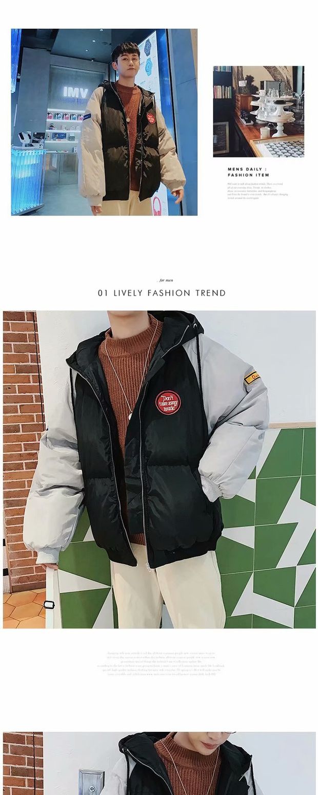 Mùa đông 2018 phiên bản Hàn Quốc mới của những chiếc áo khoác lửng cotton nam dày dành cho nam đồ đôi đẹp