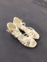 Red dance skirt silk professional childrens new womens white grade examination shoes Latin dance shoes childrens dance shoes practice shoes