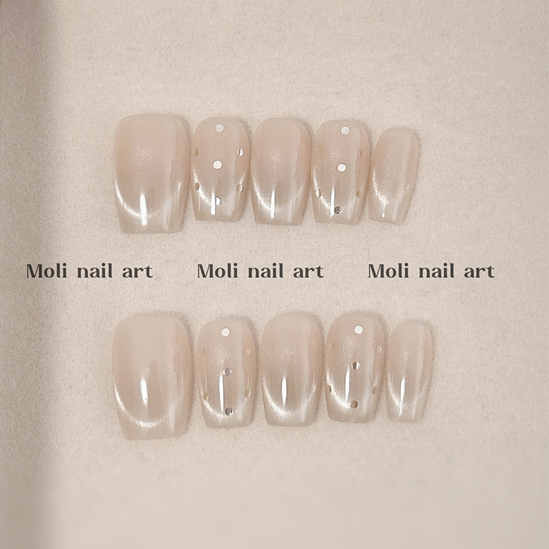 Mo1Inai1 Water Light Polka Dot Wearable Nail Polish with Glitter Cat Eye Simple Manicure High-End Summer Nail Polish Finished Nails Mo1Inai1 Water Light Polka Dot Wearable Nail Polish with Glitter Cat Eye Simple Manicure High-End Summer Nail Polish Finished Nails