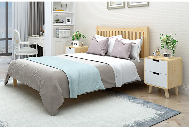 Giường gỗ Bắc Âu Giường đơn giường đôi thông 1,2 m 1,8 sơn trắng giao trên lầu Giường công chúa 1,5 - Giường mẫu giường gỗ