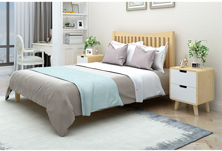 Giường gỗ Bắc Âu Giường đơn giường đôi thông 1,2 m 1,8 sơn trắng giao trên lầu Giường công chúa 1,5 - Giường giuong tang