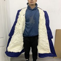 No-iron sheepskin coat mens winter cold-proof and warm sheepskin blue Northeastern coat