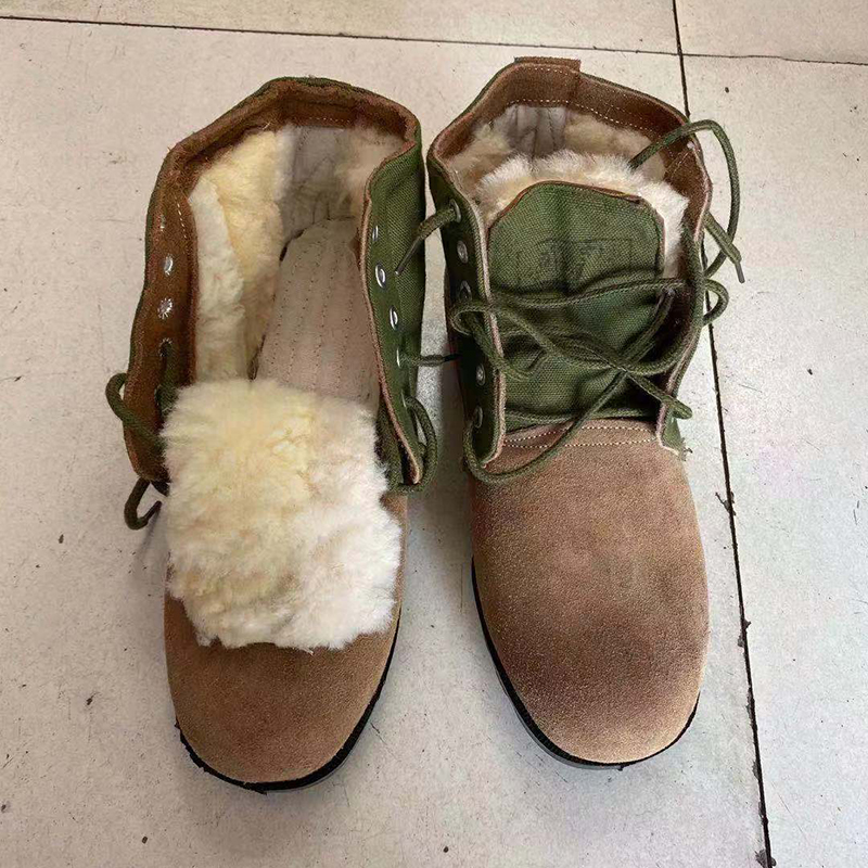 3515 strong man winter high-barreled big-headed fur shoes anti-smashing and cold-proof electric welder safety boots outdoor labor insurance cotton shoes