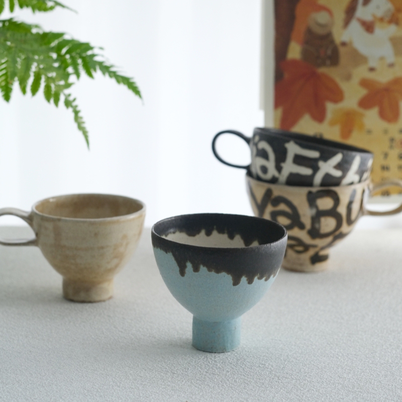 In-Stock Japanese Author Ishikawa Wakahiko Alphabet Coffee Bean Latte Art Cup Bowl Soup Japanese Style