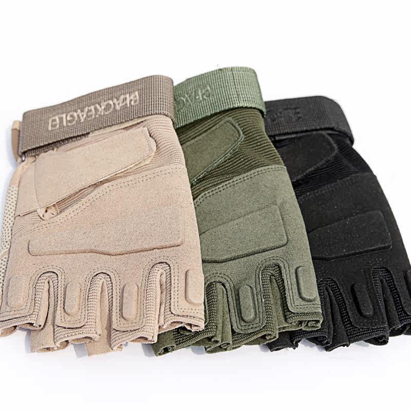 Black Hawk Halffinger Tactical Gloves Men's Army Meme Fighting Anti-Cut Non-slip Outdoor Riding Sports Gloves