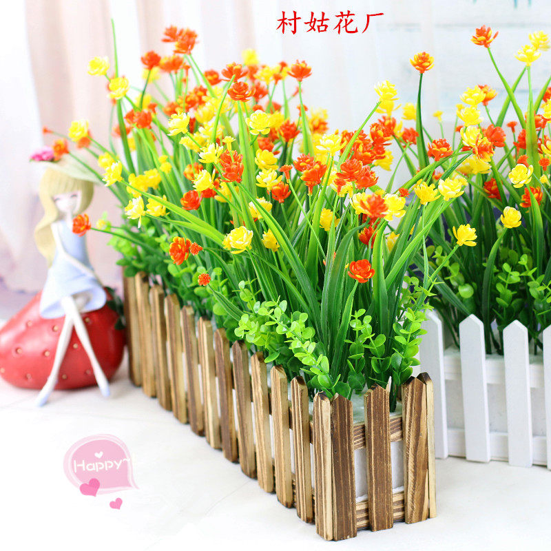 Artificial green plants, flowers, fake flowers, plastic flowers, desktop partition, floral art, corner blocking, fence flowers