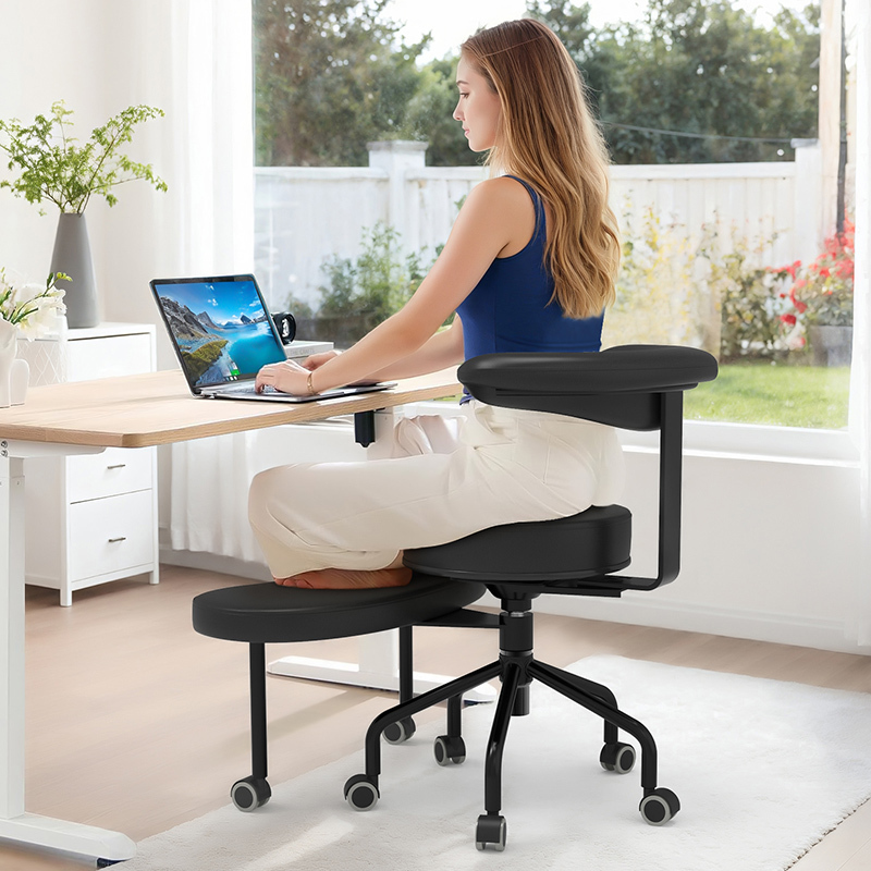 Cross-Leg Chair Adjustable Computer Chair Lazy Backrest Monkey Stool Study Writing Chair Kneeling Riding Chair Yoga Meditation Chair